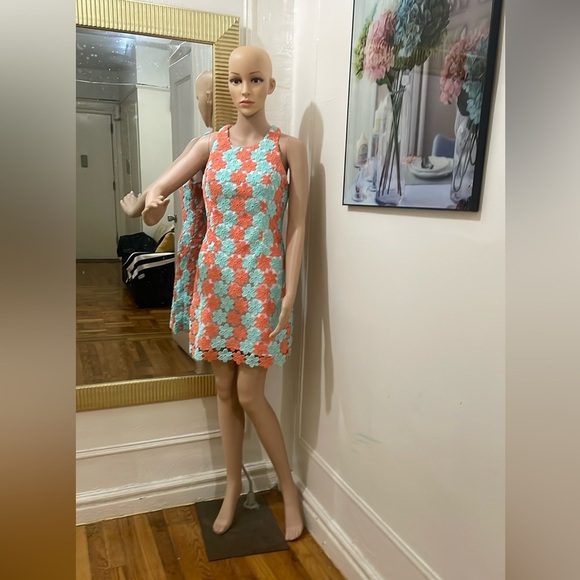 Lilly Pulitzer Floral Sleeveless Dress in Blue and Orange - Picture 8 of 16